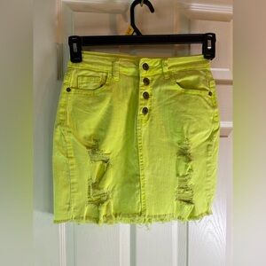 Machine Nouvelle Mode Women M 28 Skirt Button Pockets Stretch Distressed Summer